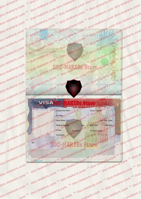 USA Visa Sticker + Photo Look – PSD Template